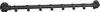 A black metal coat rack with 8 hooks mounted on a white background. Produktbild-Vorschau