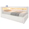 Cama tapizada Merax, sofá cama de 90x190 cm con iluminación Vista previa de la imagen del producto 9