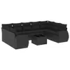 10-tlg. Garten-Sofagarnitur mit Kissen Schwarz Poly Rattan Produktbild-Vorschau 1