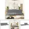 The Living Store Schlafsofa 2-Sitzer Hellgrau Samt Produktbild-Vorschau 1
