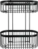 A black metal two-tier hanging shelf. Produktbild-Vorschau