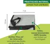 A folded protective mat with dimensions indicated and descriptive text. Produktbild-Vorschau