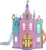 A toy castle with multiple towers, a slide, and decorative elements, set against a white background. Podgląd zdjęcia produktu
