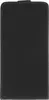 A black flip case for a phone, shown flat against a white background. Produktbild-Vorschau