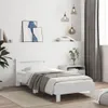 vidaXL Bettgestell mit Kopfteil Weiß 100x200 cm Produktbild-Vorschau 2