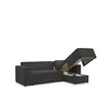 Ecksofa Schlafsofa WALDO Stoff Brooklyn Schwarz-Hell Produktbild-Vorschau 3