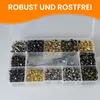 180 Stück Leder Nieten Set mit Lochzange, Hohlnieten für Produktbild-Vorschau 5