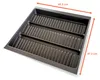 A top-down angled view of a gray plastic tray with multiple compartments, each with ribbed surfaces. Náhled obrázku produktu