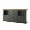 Sideboard grün mit Eiche Lefkas Nb. EPSOM-83 Glaseinsatz Produktbild-Vorschau 1