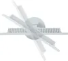 A top-down view of a white monitor stand with its screen tilted at various angles. Produktbild-Vorschau