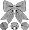 Vánoční mašle s flitry 19,5x21cm stříbrná, vánoční dekorace Náhled obrázku produktu 7