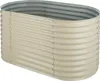 A beige oval metal raised garden bed is shown against a white background. Produktbild-Vorschau
