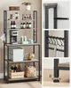A kitchen bakers rack with various kitchen items displayed on its shelves. Multiple detail shots are shown on the right side. Náhled obrázku produktu