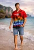 King Kameha Hawaiihemd "Beach" in Rot Herren Hawaii-Hemd Produktbild-Vorschau 8