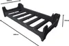 A black plastic wine rack with dimensions indicated by measurement lines and text. Produktbild-Vorschau