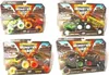 Four blister packs of Monster Jam monster trucks, each containing two trucks. Voir les images du produit