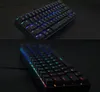 A close-up, angled view of a black mechanical gaming keyboard with RGB backlighting. Podgląd zdjęcia produktu