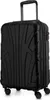 A black suitcase with a textured surface and four wheels is shown against a white background. Náhled obrázku produktu