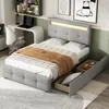 okwish Polsterbett 90*200cm mit LED-Leuchten, 2 Schubladen, Produktbild-Vorschau 1