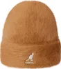 Kangol Beanie Angora-Strickmütze mit Rollrand & Logo-Stick in braun