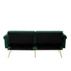The back view of a green sofa with gold legs against a white background. Anteprima dell’immagine prodotto