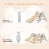 Illustration showing two types of connectors for a climbing triangle with a slide. Voir les images du produit