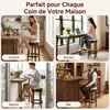 Tabouret de Bar Bois Pivotant Rembourré, Rétro Tabouret Voir les images du produit 9