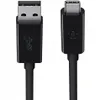 A close-up studio shot of a black USB-C to USB-A cable against a white background. Anteprima dell’immagine prodotto