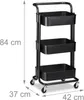 Chariot à trois étages RD4150, noir Voir les images du produit 4