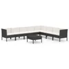 vidaXL 9-tlg. Garten-Lounge-Set mit Auflagen Poly Rattan Produktbild-Vorschau 1