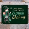 Zauberschülerin Metallschild XXL in 28x38 cm in grün mit Produktbild-Vorschau 2