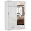 Schwebetürenschrank Kleiderschrank 150 cm Weiß/Weiß Produktbild-Vorschau 5