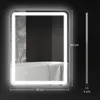 HOMCOM Badspiegel, 60 x 80 cm LED Badezimmerspiegel mit 3 Produktbild-Vorschau 3