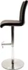 A side view of a black and silver bar stool against a white background. Voir les images du produit