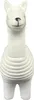 A white ceramic llama figurine with a textured body and legs, standing on a white background. Voir les images du produit