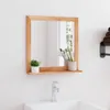 vidaXL Lustro ścienne 55x55 cm z litego drewna orzechowego Podgląd zdjęcia produktu 2