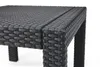 A close-up view of a dark grey rattan-style outdoor table. Produktbild-Vorschau
