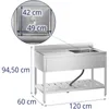 Jednomístný dřez s policí a pravým okrajem 120 x 60 x 94,5 Náhled obrázku produktu 10