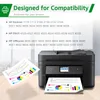 A printer with printed charts and compatibility information. Produktbild-Vorschau