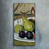 Wanduhr Uhr Wandbild Leinwand 30x60 Teller mit Früchten und Produktbild-Vorschau 2