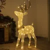 LED-Weihnachtsrentier 1,2 m, weiß-gold, warmweiß, Innen/Außen Anteprima dell’immagine prodotto