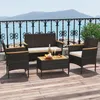 COSTWAY Polyrattan Gartenmöbel Set, Outdoor Lounge Möbel, Produktbild-Vorschau 8