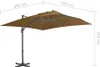 vidaXL Slunečník s hliníkovou tyčí 300x300 cm Taupe Náhled obrázku produktu 7