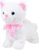 A white plush cat with pink accents and a pink bow. Náhľad obrázku produktu