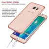 A rose gold phone case is shown with a Samsung phone inside, and charging and headphone cables are plugged in. Produktbild-Vorschau