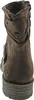 The back view of a brown suede boot with a buckle and zipper detail. Produktbild-Vorschau