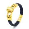 Leder Armband CROCO CHAIN GOLD 21 cm / Gold Produktbild-Vorschau 1