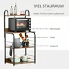 HOMCOM Küchenregal, Standregal mit 3 Ablagen, 4 Haken, für Produktbild-Vorschau 4