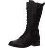 A single black leather boot shown from the side against a white background. Produktbild-Vorschau