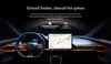 Interior view of a car dashboard with a tablet displaying a navigation map. Produktbild-Vorschau